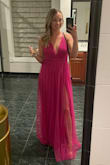 Loved this dress! I'm normally a medium, and I bought both a medium and a small and ended up liking the small better. It was just more flattering. The pink color is so fun! It was a little long, but I didn't bother getting it hemmed and it was fine. - Katie G.