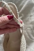 I'll have to cut the fabric hairs before I can use them. The shoes don't look like that in Lulus photos. - CLAUDIA C.