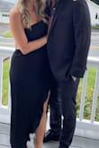 I'm obsessed with this dress! It fit perfectly and didn't hug too much in the important places. I got this for a fall wedding and I'll be looking for any excuse I can to wear it again because it was so comfortable and looked great! - Leeann W.