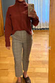 Great fall color. Intentionally oversized, comfy, and relatively lightweight for a sweater. Looks great with jeans or dress pants! - Melissa A.