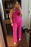 This romper was chef's kiss! I wore it to a wedding and got so many compliments!! I ordered both a large and XL because there were no reviews. The large fit my chest better, but the XL was looser on my legs but way too big in the chest. I felt like Barbie - Alexis B.