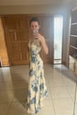 The dress is beautiful!! Exactly as pictured with a beautiful flow and fun wrap to show a little leg! Had to order a S as the XS was out of stock but nonetheless, it was everything I'd hoped for in a bridesmaid dress! - Kayla D.