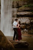 I bought this to wear for my engagement shoot, and it went perfectly with our location. We did our photos at a waterfall. It was flowy but still fitted in the right places. The shoulders could have been taken in but not necessary. - Natalie E.