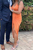 Wore for a wedding! It was a great fit. Needed a safety pin so the front would stop opening but otherwise would definitely recommend! - Zuleima C.