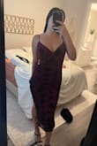 This dress literally fits me like a glove, I'm so happy with it. Very high quality fabric. Definitely something you can move in all night! - Summer E.