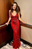I absolutely loved this dress. I wore it for elegant night on a cruise, and I felt so good and received so many compliments. The fabric was of great quality, and the contrast of the red sequins against the red fabric was perfect. The back went down just far enough to add a little sexiness without being too much. There is padding in the chest part which worked great for me. And it wasn't scratchy at all, like you find sometimes with sequin dresses. I would buy it again in a heartbeat. 10/10 recommend. - Katlyne M.