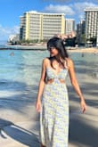 I usually wear XS but I ordered a small. It fits better since the lower waist area is a bit tight. Other than that, it fits great. Good for beach walking. Material has a lining. There is breast support but okay for me. - Janice S.