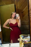 I love the way this dress fits! The color was a little darker than I was expecting, but not enough for it to really matter! The dress is high quality, super comfy, and fits so well! The only thing that really bothered me was the cup size on the dress, I have bigger boobs, than I guess what is expected to have for a size large cup. So in the picture, they adjusted well, but I know they would move out of place of where the cups are. - Lexi C.