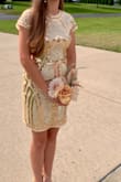 We were a little worried about a bodycon dress considering my daughter doesn't care for anything tight fitting and she prefers to be a little modest in her dress choices. This dress fit like a sheath dress on her and she received so many compliments. She said it was only tighter around the shoulders/arms. - Jennifer L.