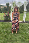I absolutely love this dress it's very beautiful. The fabric is great! I am slightly more muscular in the back so it was a little rough to get the clasp to latch but it worked. I am 5'4" and wore shorter heels so the back of the dress would sometimes get caught up since it's longer but if I wore slightly higher heels I don't think it would've been an issue. Overall beautiful dress! - Morgan J.