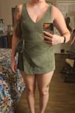 It's super cute, really nice fabric and nice quality, but it's 
~short short~. I'm only 5' 1" and my butt is hanging out, so I have to keep tugging at it to fix it. - Kylie B.