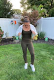 It fits perfectly! You can dress it up or down. Comfortable. Not see through. Do not regret the purchase. Hands down recommend to anyone who's looking for a fashionable fit that's also super comfy - Amanda H.