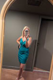 What a great dress. I wore it with sandals for a casual karaoke night. I ordered a medium. It wasn't tight but it looked great on my shape. - Marichu T.
