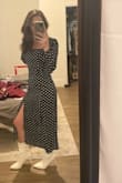 I loved this dress so much and it's so pretty! However, the arms were so tight that I couldn't lift my arms above my head. I think if I had gone up a size, the rest of the dress would've been too big. Otherwise, it would've been perfect. - Lyssa C.