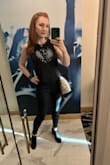 These pants ran small so I exchanged them for the next size up. My legs are on the muscular side, and there isn't any stretch in the material. With the next size up, they were PERFECT. The look of leather but also not too shiny. Loved them for the rock concert and will definitely wear them many times! - Kelly L.