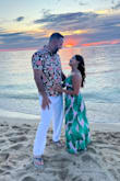 Gorgeous dress. I absolutely loved the colors, perfect for a beachfront wedding.  The bust area fits oddly and was too wide.  I loved the rest of the dress so much that I just decided to get the bust area altered to fit properly, thus my 4 stars. - Mary J.