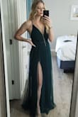 Honestly my favorite dress. It fits amazing and moves around beautifully when you walk around or dance. It felt super secure. The toulle is long so consider getting hemmed or buying higher heels. I felt stunning! Very sexy cut - Alexa C.
