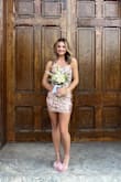 My daughter wore this to the homecoming dance and it is beautiful!  It falls a little flat and colorless in the picture but in person, it is really stunning. - Ava R.