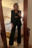 Fits great and is well made. The zipper does not show on the pants, which is a big deal for me! I am 5'9 and the pants are a perfect length for me. Was the perfect outfit for a nice dinner out with friends. I got so many compliments on the outfit! - Gracen T.