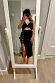 Purchased this dress for a birthday dinner celebration. Loved it. Elevated look without being too dressy. Pear-shaped with an average chest 36DD. Fits perfectly. Would definitely recommend - Sandra S.