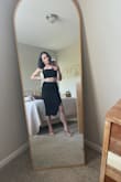 Fit perfectly. The skirt would ride up a little while walking but I still loved it. - Kayla K.