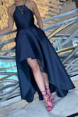 I knew I loved this dress from the moment I tried it on. It fit so perfectly to my upper body and chest. I am very small chested but with a curvy lower body and sometimes it's a challenge to find a fitted formal dress. I had to make no alterations to this dress. The slit/high-low design was also a perfect look. And to top it off, POCKETS. I only wish I had another event to wear this to. - Cherelle C.