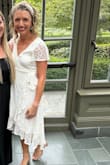 I wore this dress to my wedding rehearsal. I ended up getting the extra small just because Lulus dresses are usually really big in the bust for me. It was a little snug in the bust but still comfortable. - Jeannie P.
