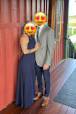 Wore this to a formal wedding. I'm between sizes so I sized up- it was a little loose up top but nothing little tape didn't fix. I did have to have it hemmed, but that's typical for my height. Overall, very happy with it! - Ann S.