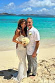 For the price, I was absolutely shocked at the high quality of this dress! It fit me perfectly and looked like an expensive dress. The all-over lace was gorgeous, and I love the lace up back. It was actually comfortable to wear all day and was very lightweight. I wore this for our beach wedding in St Thomas, and my husband was obsessed with me in it! Got tons of compliments as well. I did shorten the train and added 2 beaded appliqués to the bust area just for some added sparkle. With some stick-in cups, it enhanced me just right! Totally made the best decision picking this gown! - Kim H.
