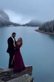 I wore this dress for my engagement photos in the Canadian Rocky Mountains and it was perfect! It fit me great, Even in the cold weather the dress managed to keep me warmer than I expected! I didn't even need to wear a bra just sticky boobs which never happens being a double D. The zipper was a little sticky so you might need help zipping it all the way. Other than that, it was everything I wanted! - Cheyanne K.