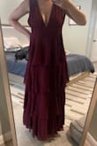 This dress is stunning and perfect for a formal wedding! I'm usually between a size medium and large and wish I would have ordered the medium. The large is a little gappy under my armpits and needs taking in a bit. But I absolutely love the dress!! I'm 5'8, and with a 3 inch heel, the length was perfect! - Emily V.