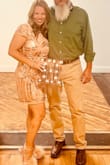 This dress is very beautiful. Survey said I would most likely need a medium, I did return and get the large. - Dale H.