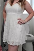 I ordered this dress because I loved that it was simple but still beautiful! It was slightly snug on my chest but I was wearing a padded bra. If I had to do it again, I would get some boob tape instead. I was just uncomfortable going completely without something. Everywhere else fit great! - Kristan M.