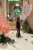 I went to an indoor wedding for a formal or black-tie-optional event. It is a thicker material which was perfect. I was able to dance the night away in this. I wore 4-inch heels as I am 5'1". I did not have to wear a bra either. However, it was smaller in the bust area. My bust size is 34DDDD. You do need to make sure that you steam out the piece as well. - Patricia F.
