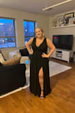 Perfect black tie wedding guest dress! My bra size is about a 40G and being able to wear a regular bra with this dress is a life saver. The dress is super comfortable and very flattering. Looking forward to wearing it in a few weeks for my friend's wedding! - Kaitlin R.