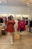 I love this dress! An easy fit, TTS, super comfy and cute - pairs with boots, sneakers, etc. Perfect for every day. - Anna L.