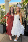 I adored this dress for my bridal shower! My ladies threw me a high tea bridal shower and it was perfect for the vibe! I wore it with a fascinator and got so many compliments. The 3D floral overlay is a little stiff since it's textured so it's not a streamlined silhouette. - Natalie M.