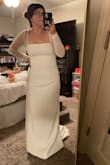 I love this dress!! I bought two from David's bridal that I just didn't love. So I looked on this website and ordered 4 and this one was the one! You will need petals or some sort of strapless bra. The material is thick and good quality, but still a little revealing. Nonetheless, I found my dream dress for an amazing price! - Meghan T.