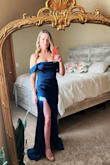 The dress was absolutely perfect. I thought it be too long, but it fit perfectly with heels on. - Carly D.