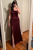 Nice length (no dragging when wearing heels) and the corset back allows for wiggle room with sizing. However, the square fit top didn't fit well for my chest and the neckline looked slightly asymmetrical up close. - Abigael W.