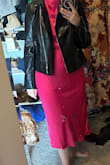 I love this jacket to put over a dress and with jeans. It fits great. You may want to size up if you plan to wear it over sweatshirts or things like that. - Erin L.