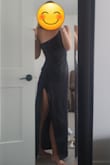 I love this dress. Honestly feel like it flatters in the right areas. The slit is too high for everyday use but perfect for a special occasion. If I'm trying to go more conservative I will wear smaller heels. - Kari W.