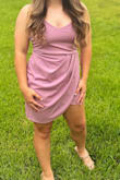 I absolutely loved the color and fit of the dress! I feel it was a good dress for my senior year homecoming. The only issues I had were that the straps were a little loose on my shoulders, the front would fall down a little bit, and the left part of the dress would ride up a little high but all in all it was a comfortable dress for dancing and was really flattering for pictures. I would recommend sizing down if you want a tight fitting dress. Another thing I loved about it was that I didn't have to wear a bra because the fabric was so thickly textured which I appreciated. If you're thinking about buying this dress do it!! - Laila W.