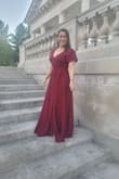 The size is perfect. The dress is beautiful, it looks beautiful, and is very good quality. - Miguelina R.