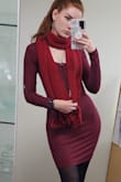 This dress is so cute and so comfortable. I usually it with a crop top underneath because it's cut lower than I'm comfortable going. But it's the perfect fall dress. Pair it with a scarf and knee-high boots and you're set! - April J.