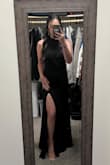 If you are small-chested like me you may have to pin some pads in to fill the fabric but otherwise fits like a glove. Absolutely love this dress. The length is perfect with 3 inch heels. - Josie S.