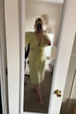 I wore this dress for my 30th birthday. Fits great and the adjustable fabric in the front is why you are able to get that perfect fit. The side cuts were wider than anticipated, so be ready to show off some of your back/side! I will definitely wear this dress again. - Sutton H.