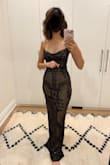 I bought the XS. The fit was perfect. It's tight and shows off your figure. The length was perfect with a pair of heels, but I'm not tall so I don't think this dress would work for very tall women. I got tons of compliments. I wore a fur stole with it and it looked very Hollywood glam. - Salimah J.
