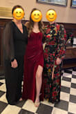So, so happy I decided to buy this to wear to a wedding. I felt amazing in it and received many compliments throughout the night. The dress is absolutely beautiful. My only complaint was that one of the neck buttons popped off when I first tried it on and I had to sew it back on. Otherwise, 10/10 would recommend this dress! - Holly Q.