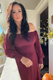 Flattering but I wasn't able to zip all the way up, I am larger in the bust, dress fit everywhere but there. Had no choice/ time to get another dress so I used it for family photos half unzipped. I thought the sleeves would be more sheer. - Patricia D.